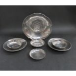 A large Keswick School of industrial Arts Firth Staybright scalloped circular fruit bowl, centred by