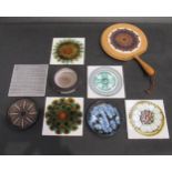 A collection of studio pottery etc to include Briglin and Ambleside dishes, Alan Wallwork tiles &
