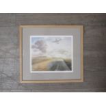 An Eric Ravilious framed and glazed art print 'Runway', professionally framed. Image size 20.5cm x