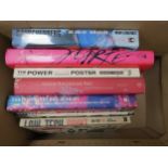 A box of art and graphic print related books including Gerald Scarfe, Contemporary Art in Print, The