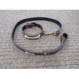 A Vivienne Westwood brown leather dog collar and lead