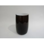 A Zwiesel dark amber/brown overlaid white glass vase, marked to base, 23cm high