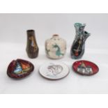 A collection of Italian Pottery including Fratelli vase, Bimini vases and similar dishes etc.