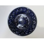 An Arabia of Finland charger in deep blue glaze. Signed verso. 34.5cm diameter