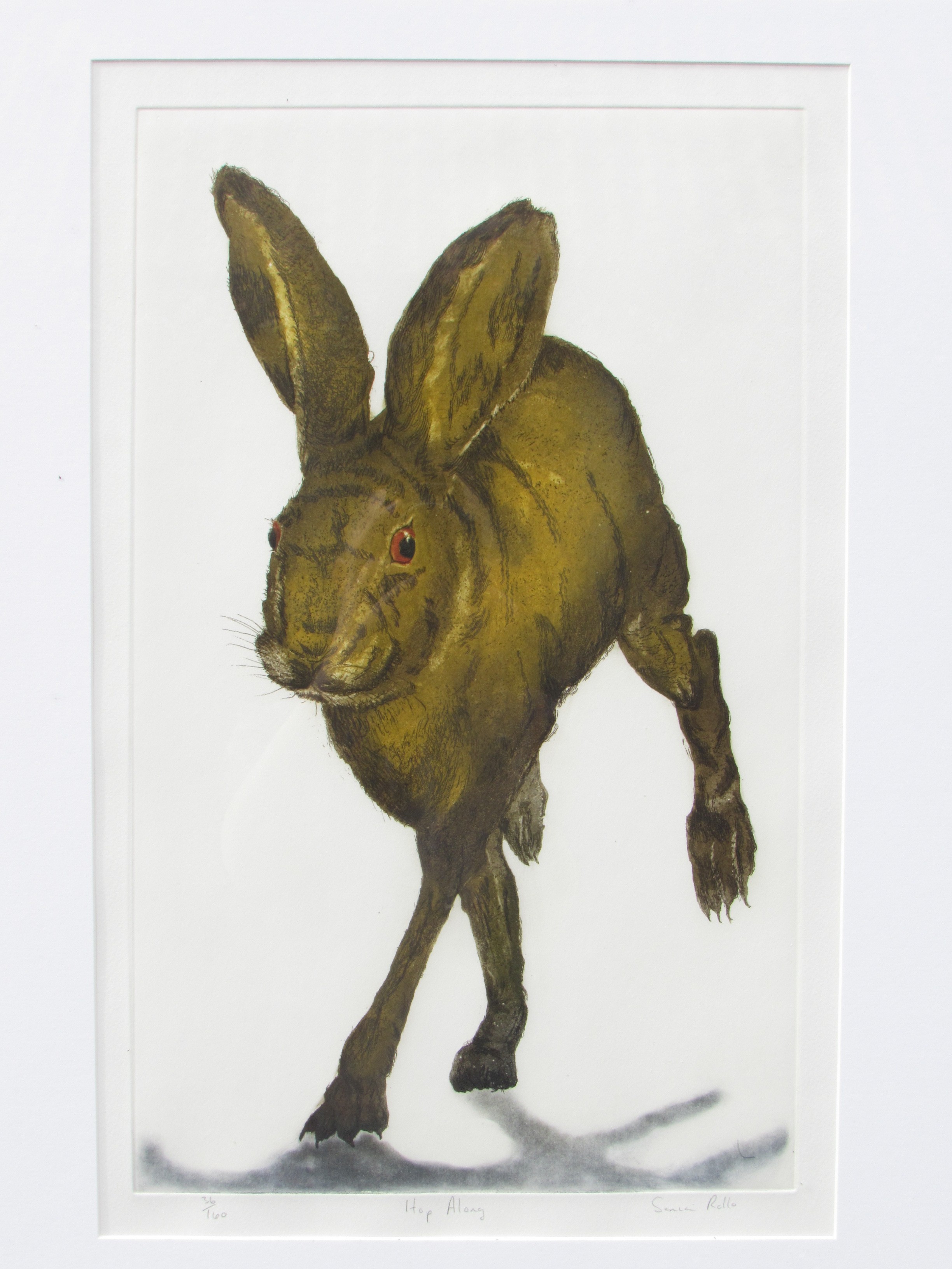 SONIA ROLLO (XX/XXI) A framed and glazed limited edition print of a Hare, signed and titled 'Hop - Image 2 of 4