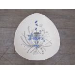 A Stavangerflint of Norway dish painted with foliage and birds. 32.5cm x 31cm