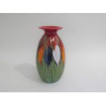 An Anita Harris Pottery 'Crocus' vase with hand painted detail and gilt lines. Marks to base and