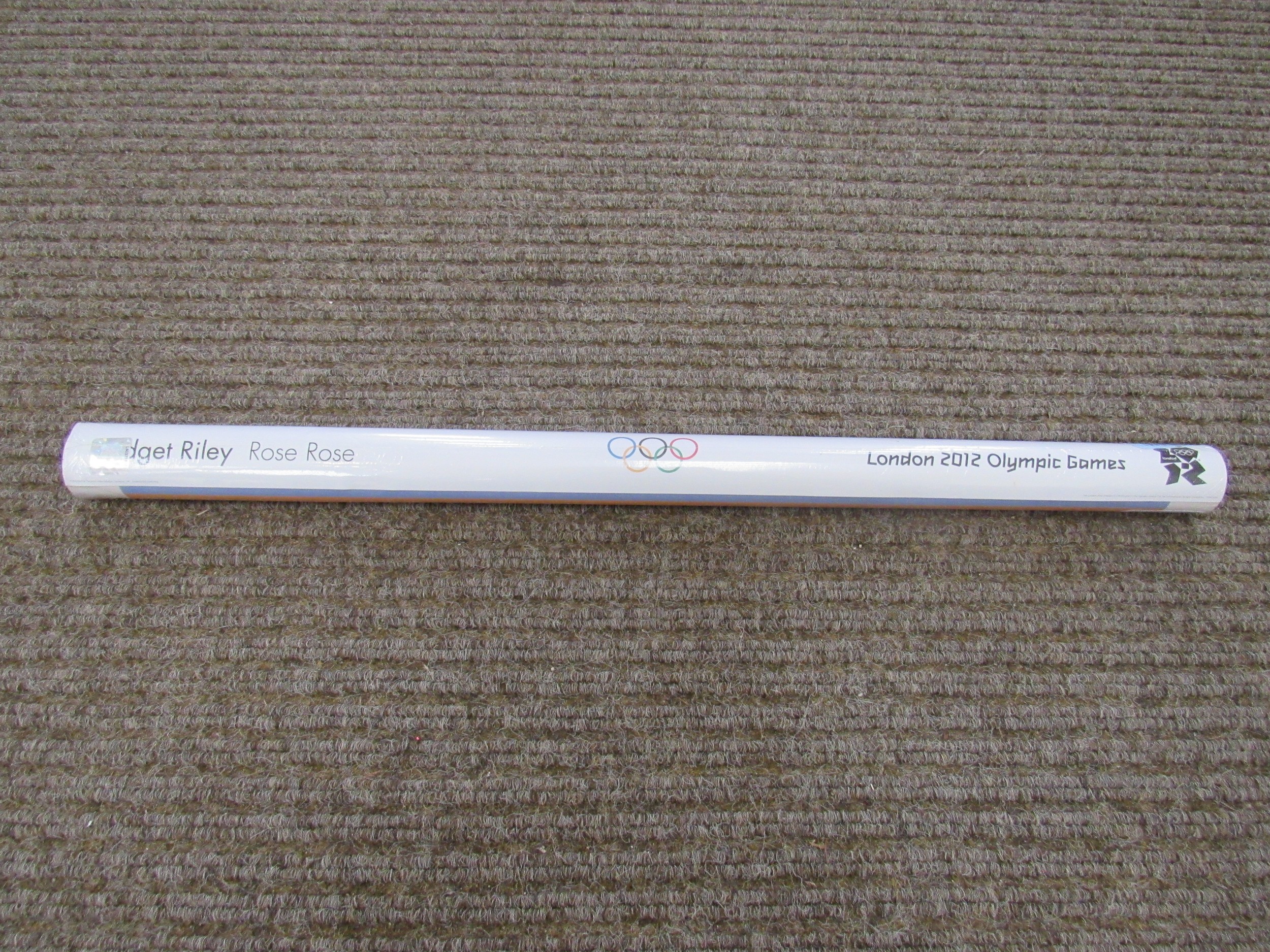 A London 2012 Olympic Poster, Bridget Riley 'Rose Rose' official off set lithograph, still sealed in