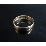 A 22ct gold wedding band. Size Q, 3.5g