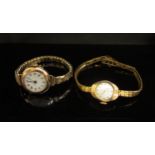 Two 9ct gold cased wristwatches