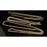 Three lengths of rope twist chain (broken) 13g