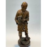 PAULA SLATER (American b.XX/XXI) A limited edition bronze titled "Gentle Wisdom" depicting a Meiji