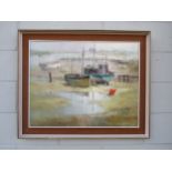 BRIAN O'HANLON (XX) A framed oil on board depicting scene at Walberswick. Signed bottom. Image