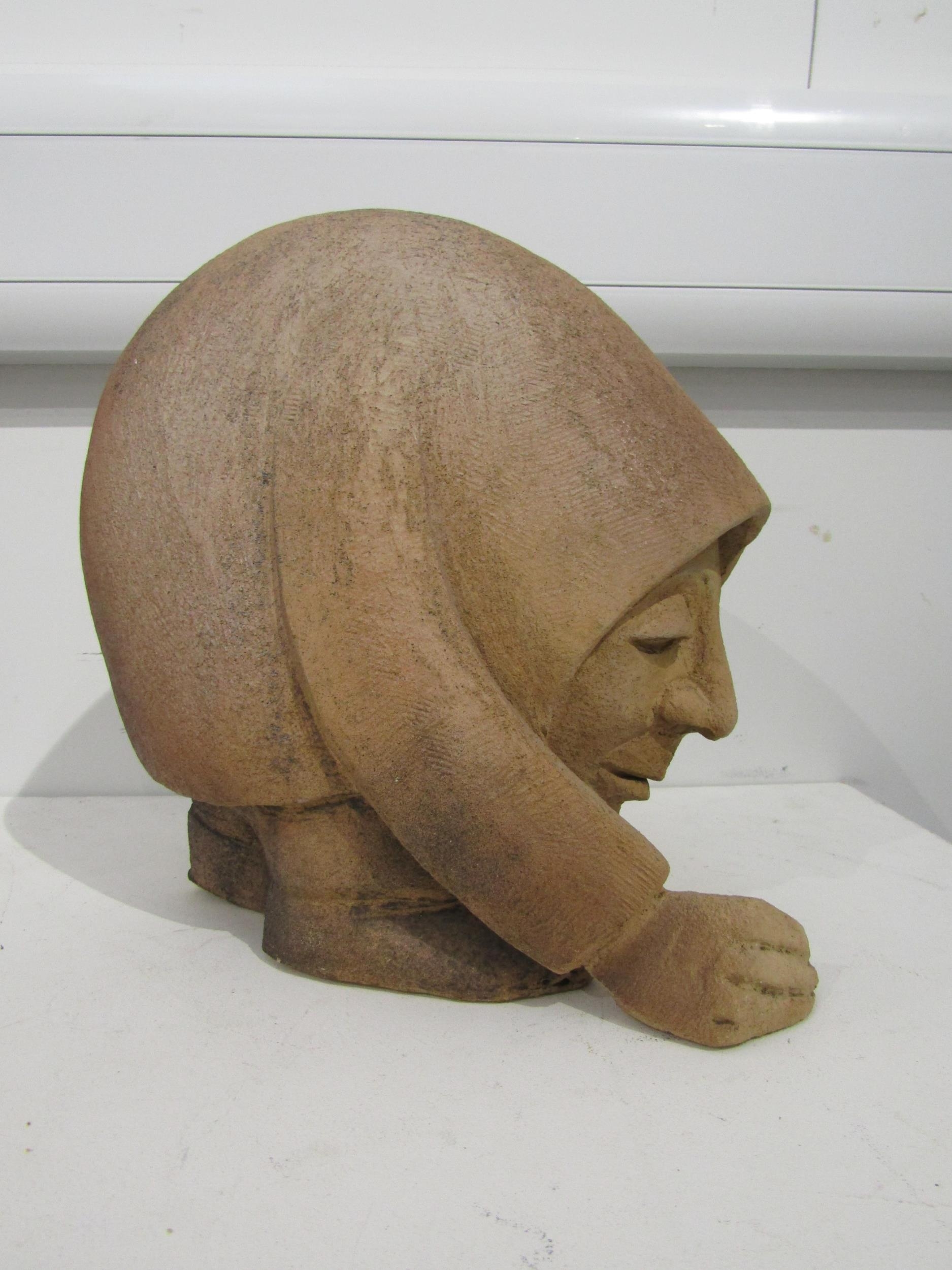 JULIET DYER (1933-2015): A studio pottery figure titled "The Sower". Label to base, 32cm x 32cm x - Image 4 of 6