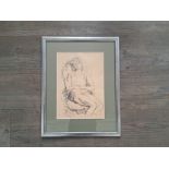 DUNN (XX): A watercolour study of a seated nude female, signed and dated '59, framed and glazed.