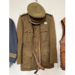 A WWII RASC officer's uniform consisting of jacket, trousers, hat and Sam Browne