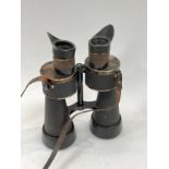 A pair of WWII German Kriegsmarine 7x50 binoculars with BEH 330351 (T) KF and no. 23706N with the