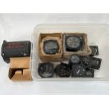 A box of aircraft dials and gauges including Airspeed Indicator 1423-3G-A2-6617 etc