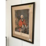 A print of General Eliott Baron Heathfield of Gibraltar, framed, 48cm x 35cm
