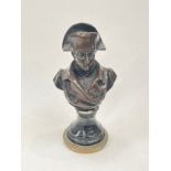 A bronze bust of Napoleon after Noel Ruffier, on marble column, total height 16.5cm
