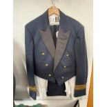 A post-war RAF mess dress jacket, trousers, waistcoat, shirt and tie