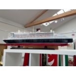 A model of Queen Mary II ocean liner, 98cm long