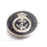 A WWI Royal Naval Division tortoiseshell and silver sweetheart brooch