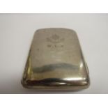 An A & J Zimmerman Ltd (Arthur & John Zimmerman) silver cigarette case of curved ergonomic form, the