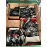 A box of vintage valves and equipment