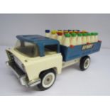 A Triang pressed tin Hi-Way Milk Truck, missing one bottle