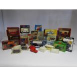 A collection of mostly boxed diecast vehicles including Vanguards, Matchbox Models Of Yesteryear and