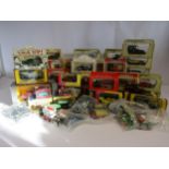 A collection of boxed and loose diecast vehicles including Matchbox Models Of Yesteryear, Lledo Days