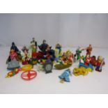A collection of McDonalds Happy Meal plastic toys