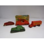 Two unboxed tinplate clockwork cars to include French Brevette model 2003 and English Eco1, together