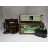 A G scale Lionel Large Scale modified 0-6-0 locomotive in wooden carrying case together with radio
