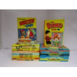 A collection of predominantly 1980's childrens annuals including Beano, Dandy etc