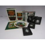 A collection of Eddie Stobart collectibles including five boxed Atlas Editions pocket watches, set