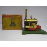 A boxed Latimer 'Plane' live steam stationary engine, box poor