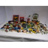 A collection of predominatly Britains lead and plastic zoo and farm animals, boxed and loose diecast
