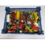 A collection of mixed playworn diecast vehicles including Matchbox