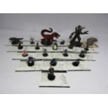 A collection of Dungeons and Dragons Giants Of Legend role playing fantasy board game miniature