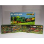 Three boxed Faller Play Train 0 gauge train sets to include 3602 (contents sealed), 3602 and 3613