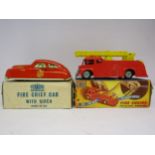 Two boxed Mettoy friction drive vehicles to include 3322 tinplate Fire Chief Car With Siren and
