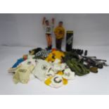 Two Action Man figures together with a Special Mission Pod, guns and accessories and a collection of