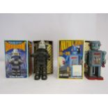 Two boxed 1980's Masudaya (Japan) wind up robots comprising black plastic Forbidden Planet Robby