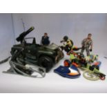A collection of 1990's Action Man figures, vehicles, outfits, weapons and accessories