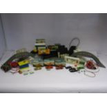 A collection of Triang Minic Motorways slot racing items including boxed M1576 Ferrari 500