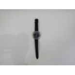 A Jaeger LeCoultre Master Quartz stainless steel cased gent's wristwatch of oval form with brushed/