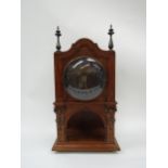 A French Arts & Crafts mantel timepiece, carved oak case with 8-day spring driven French movement