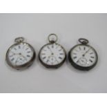 Three 19th Century silver pocket watches, various makers
